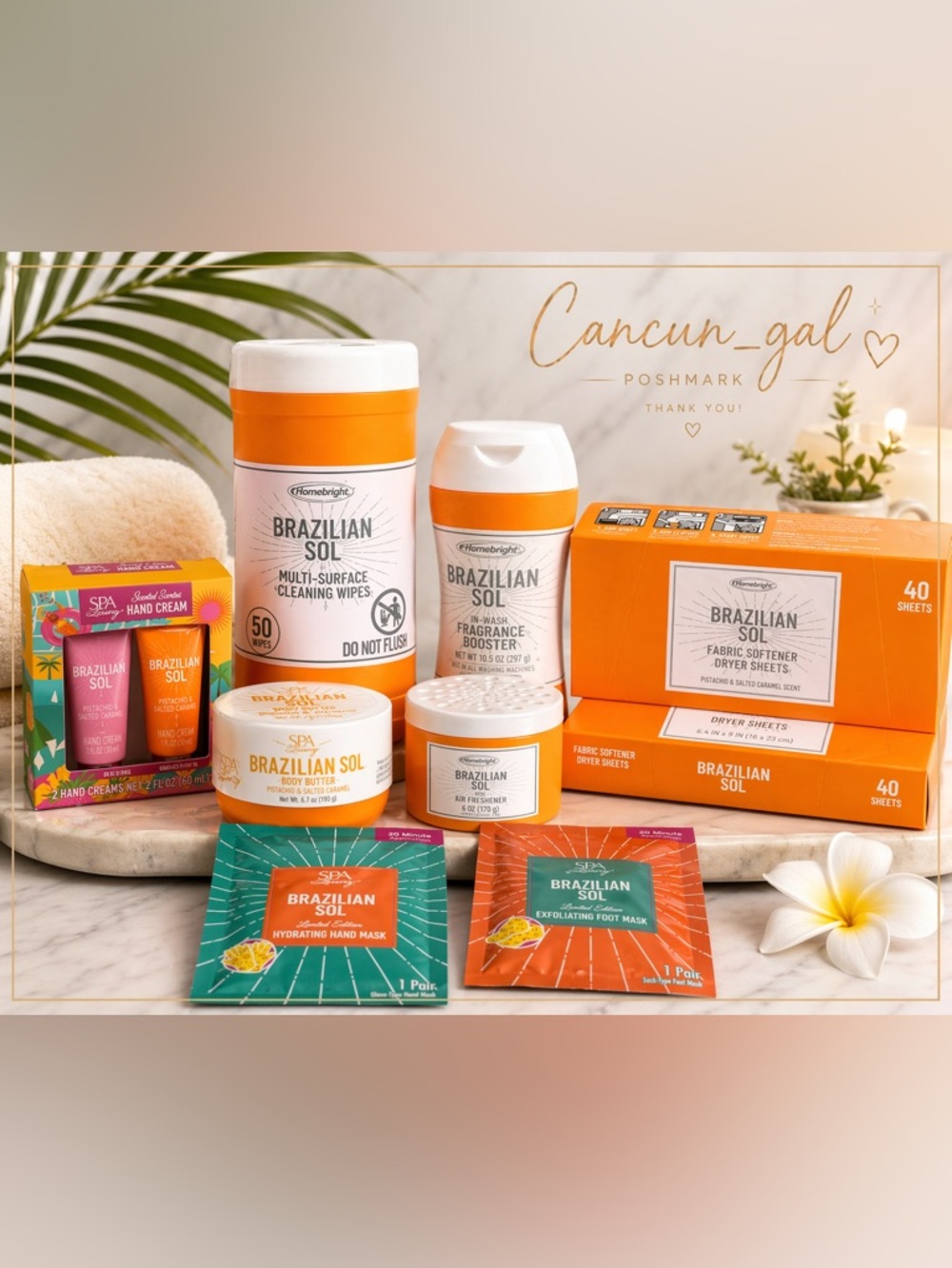 Brazilian Sol Spa Luxury Bundle 🍊 Body Butter + Laundry Set + Masks + Travel